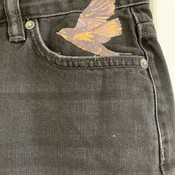 Allsaints Bird-embroidered Denim Skirt - Picture 6 of 8